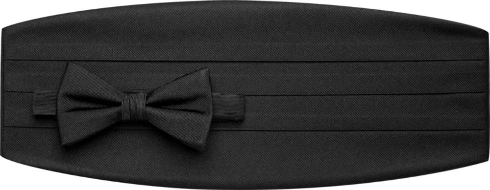 Men's Cummerbund & Bow Tie Set, Black, One Size