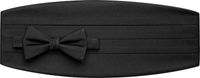 Men's Cummerbund & Bow Tie Set, Black, One Size