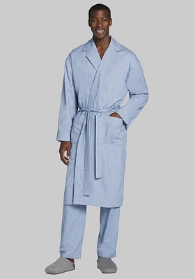 Men's Flannel Robe, Blue, One Size