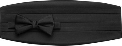 JoS. A. Bank Men's Cummerbund & Bow Tie, Black, One Size