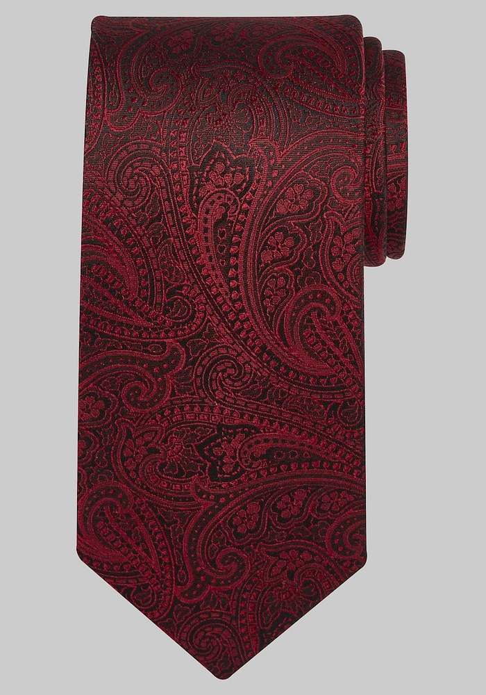 Men's Reserve Collection Tonal Paisley Tie, Red, One Size