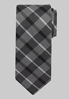 Men's Gessato Plaid Tie, Black, One Size