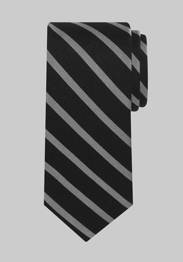 Men's Repp Stripe Tie, Grey, One Size