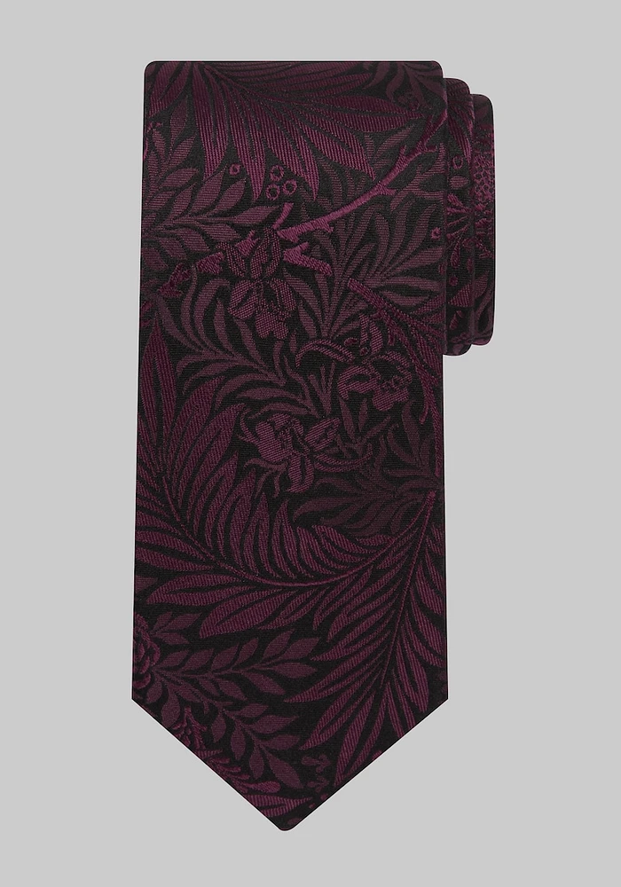 Men's Tropical Floral Tie, Berry, One Size