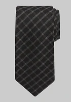 Men's Traveler Collection Textured Plaid Tie, Black, One Size