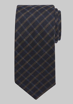 Men's Traveler Collection Textured Plaid Tie, Brown, One Size