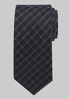 Men's Traveler Collection Textured Plaid Tie, Brown, One Size