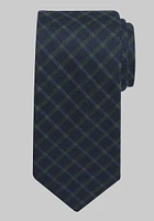 Men's Traveler Collection Textured Plaid Tie, Green, One Size