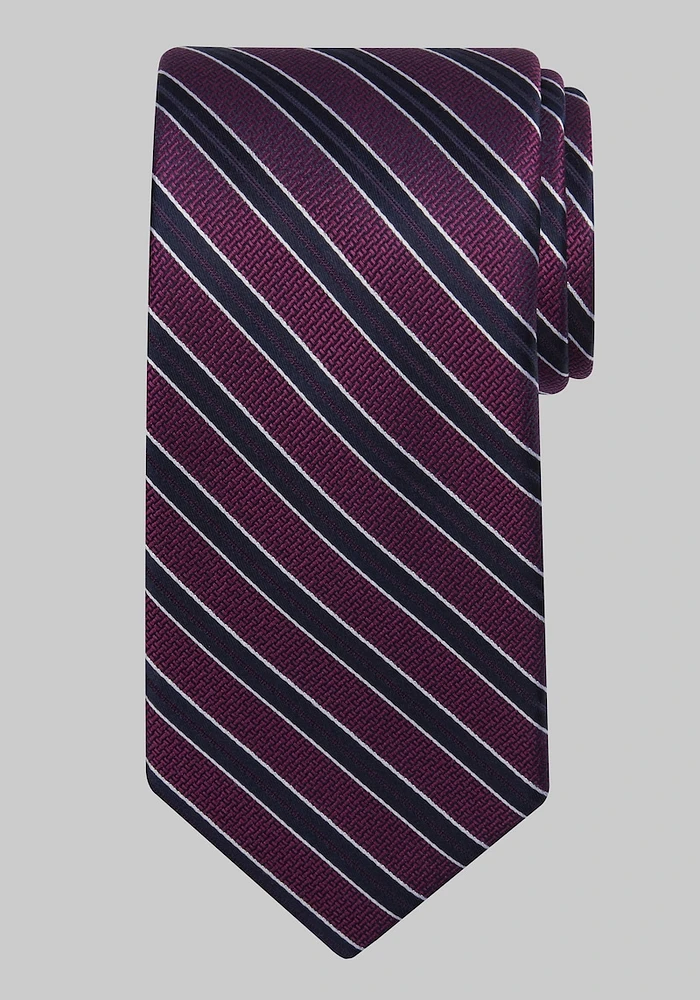 JoS. A. Bank Men's Traveler Collection Barbell Stripe Tie, Fuschia, One Size
