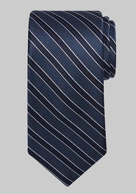 JoS. A. Bank Men's Traveler Collection Barbell Stripe Tie, Navy, One Size