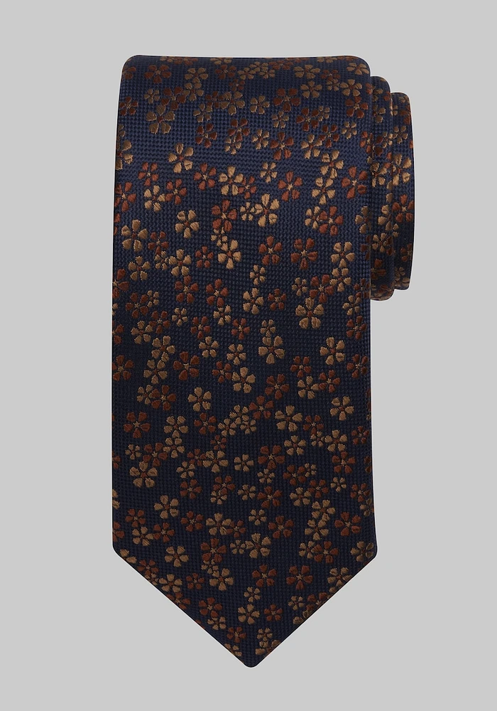 Men's Traveler Collection Modern Floral Tie, Brown, One Size