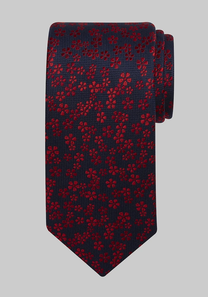 Men's Traveler Collection Modern Floral Tie, Red, One Size