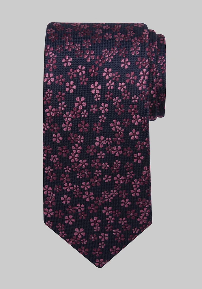 Men's Traveler Collection Modern Floral Tie, Berry, One Size