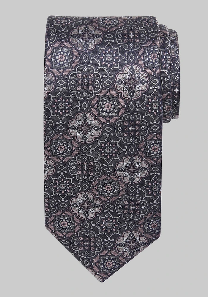 Men's Reserve Collection Interlocked Medallion Tie, Charcoal, One Size