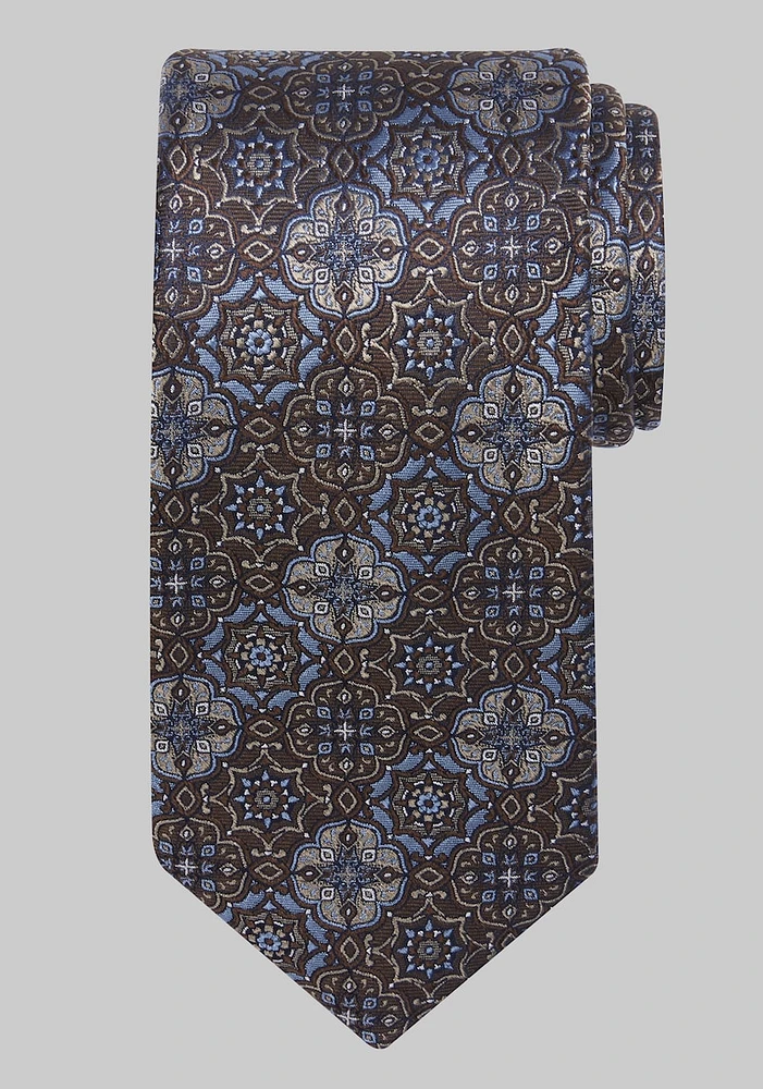 Men's Reserve Collection Interlocked Medallion Tie, Brown, One Size