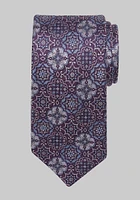 Men's Reserve Collection Interlocked Medallion Tie, Berry, One Size