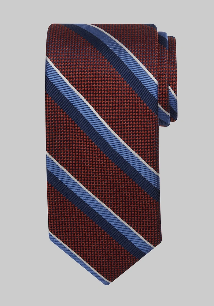 Men's Reserve Collection Multimedia Stripe Tie, Rust, One Size