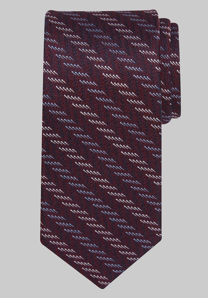 Men's Reserve Collection Chevron Knit Stripe Tie, Burgundy, One Size