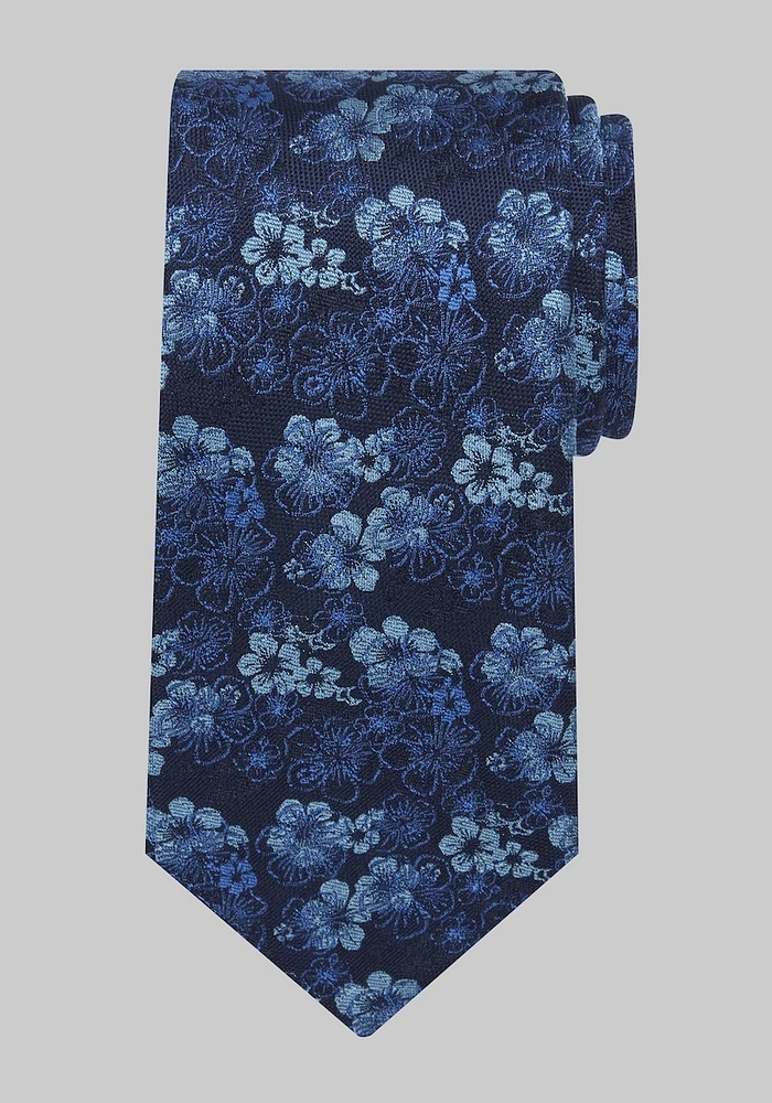 Men's Reserve Collection Filetto Floral Tie, Navy, One Size