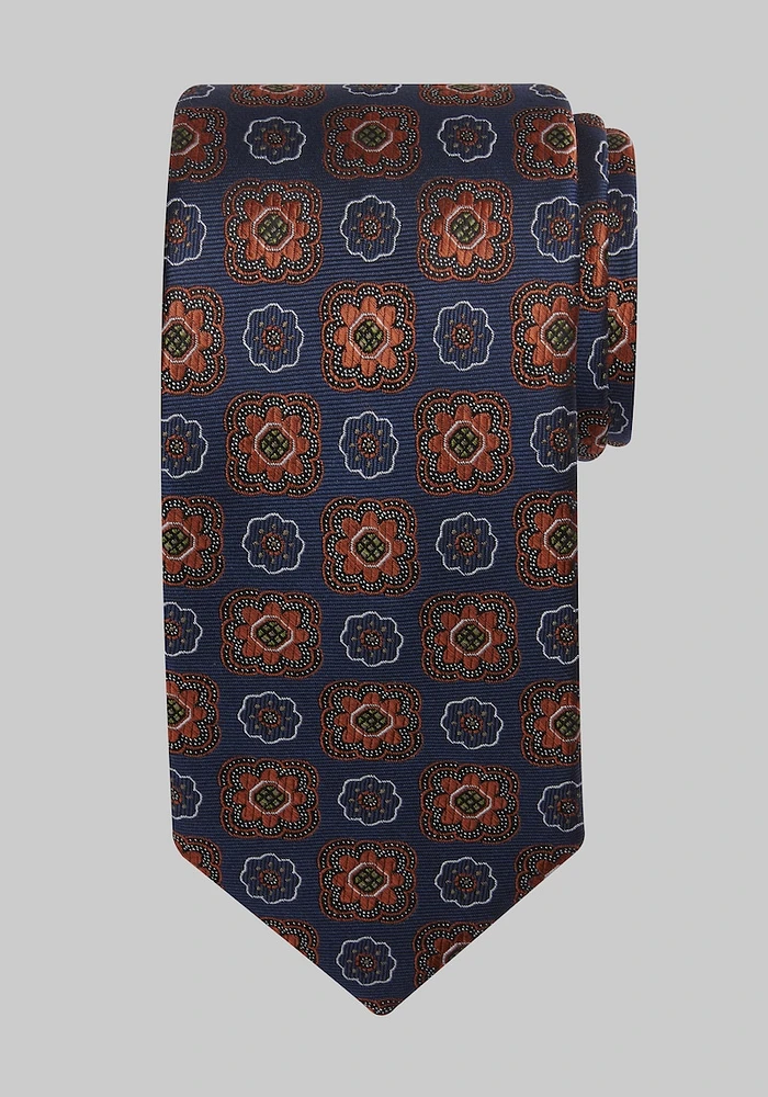 Men's Traveler Collection Halo Medallion Tie, Orange, One Size