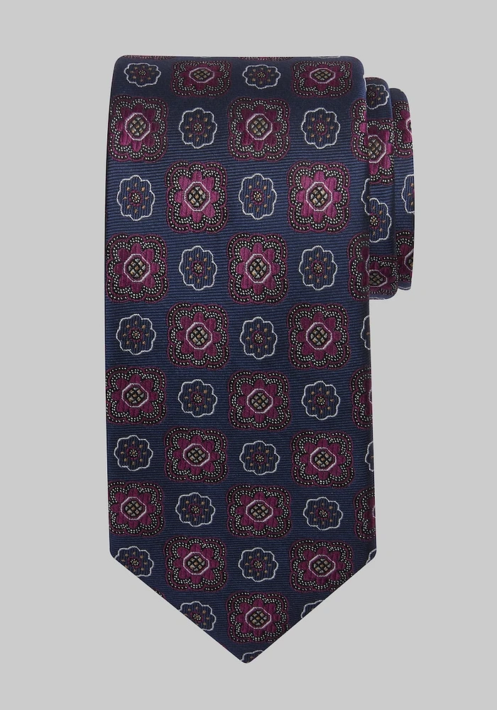 Men's Traveler Collection Halo Medallion Tie, Berry, One Size