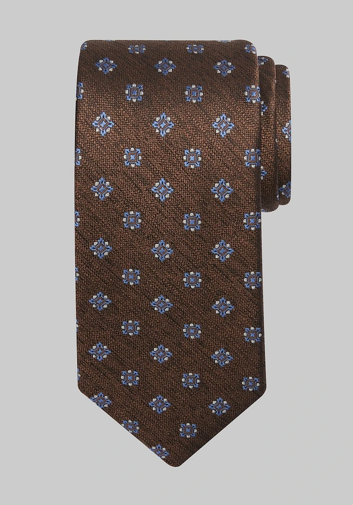 Men's Traveler Collection Floral Medallion Tie, Brown, One Size