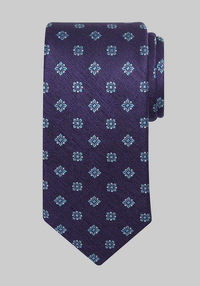 Men's Traveler Collection Floral Medallion Tie, Purple, One Size