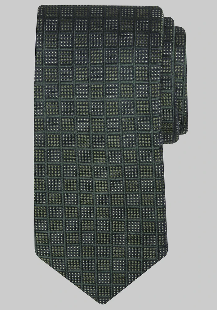 Men's Traveler Collection Dot Grid Tie, Green, One Size