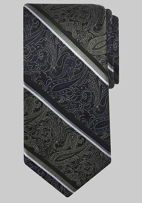 Men's Reserve Collection Paisley Stripe Tie, Olive, One Size