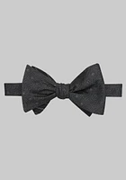 Men's Two Pattern Self-Tie Bow Tie, Black, One Size