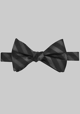 Men's Stripe and Floral Self-Tie Bow Tie, Black, One Size