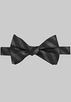 Men's Stripe and Floral Self-Tie Bow Tie, Black, One Size