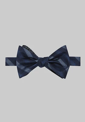 Men's Stripe and Floral Self-Tie Bow Tie, Navy, One Size