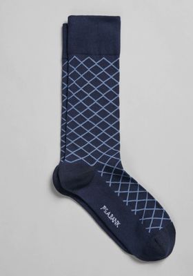 JoS. A. Bank Men's Diamond Dress Socks, 1 Pair, Navy, Mid Calf