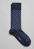 Men's Diamond Dress Socks, 1 Pair, Navy, Mid Calf