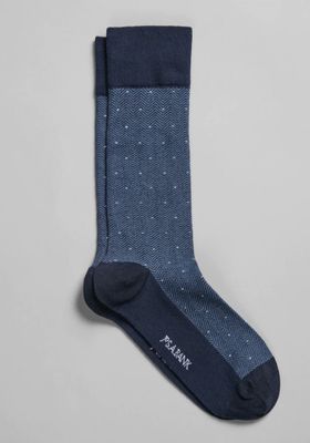 JoS. A. Bank Men's Dot & Herringbone Socks, 1 Pair, Navy, Mid Calf