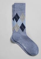 Men's Argyle Pattern Socks, 1-Pair, Navy Heather, Mid Calf