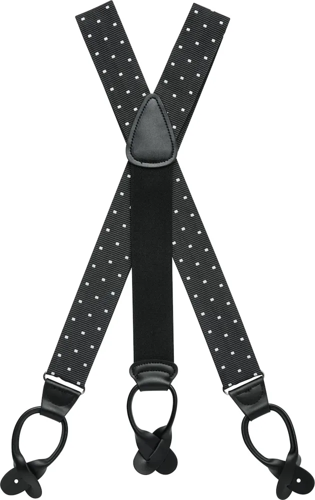 JoS. A. Bank Men's Dot Suspenders, Black, One Size