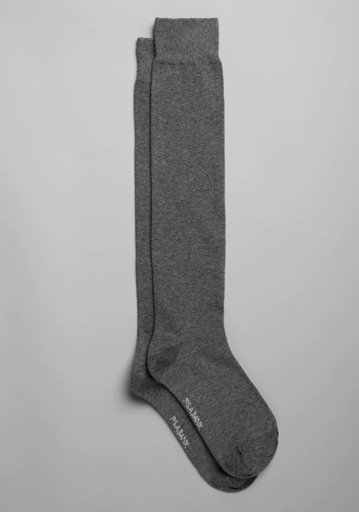 Men's Solid Socks, 1-Pair, Charcoal, Over The Calf