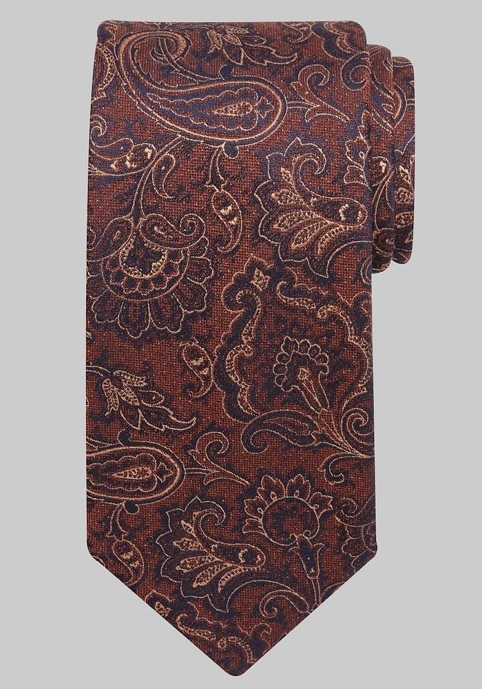 Men's Traveler Collection Pacific Paisley Tie, Rust, One Size