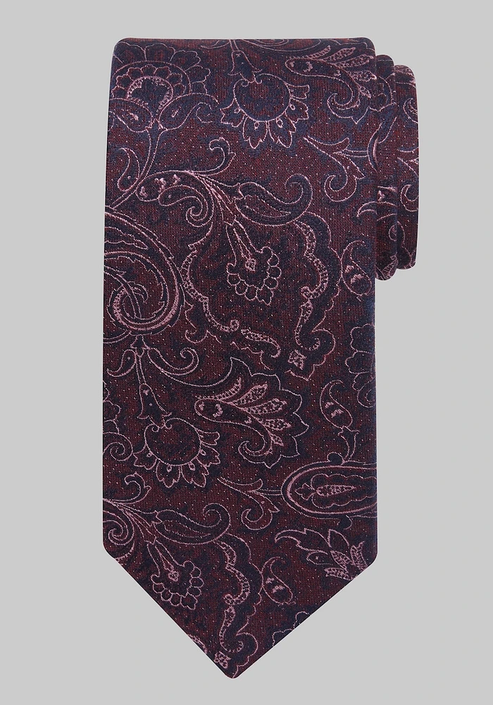 Men's Traveler Collection Pacific Paisley Tie, Berry, One Size