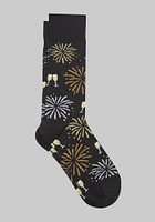 Men's Celebrate Fireworks Socks, Black, Mid Calf