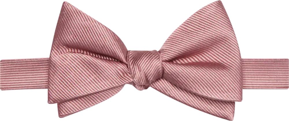 Men's Ribbed Pre-Tied Bow Tie, Dark Pink, One Size