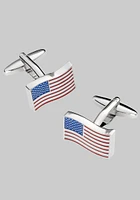 Men's Flag Cufflinks, Blue/Red, One Size