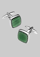 Men's Textured Square Cufflinks, Sage, One Size