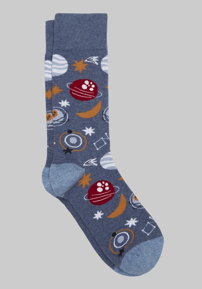 Men's Space Socks, Denim Heather, Mid Calf