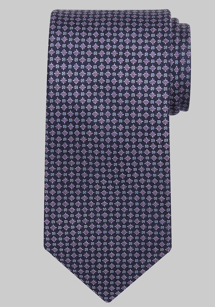 Men's Diamond And Square Tie, Purple, One Size