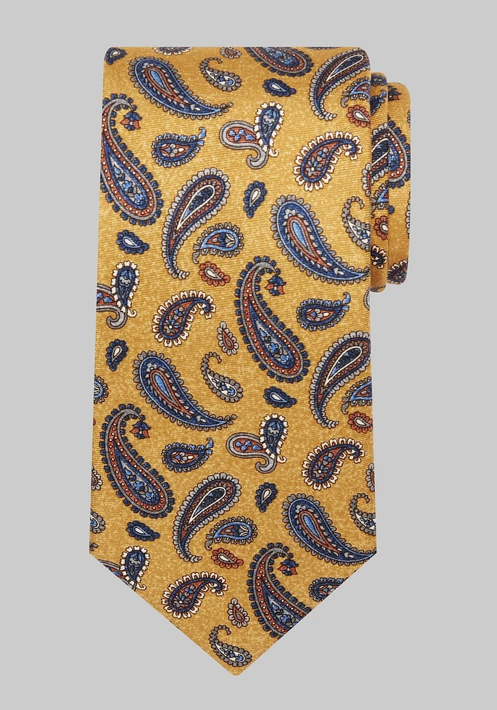 Men's Tossed Paisley Tie, Gold, One Size