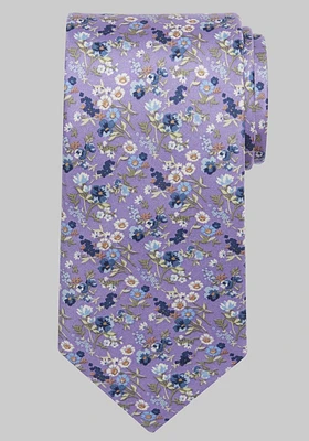 Men's Abstract Floral Tie, Purple, One Size