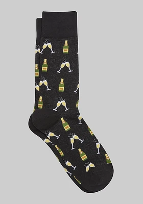 Men's Celebrate Bottle Socks, Black, Mid Calf